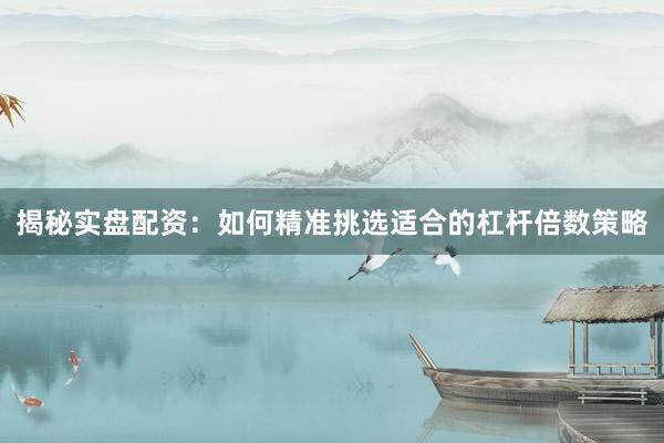 揭秘实盘配资：如何精准挑选适合的杠杆倍数策略