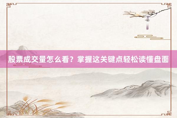 股票成交量怎么看？掌握这关键点轻松读懂盘面