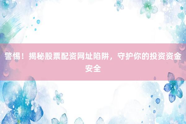 警惕！揭秘股票配资网址陷阱，守护你的投资资金安全