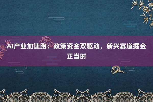 AI产业加速跑：政策资金双驱动，新兴赛道掘金正当时