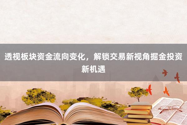 透视板块资金流向变化，解锁交易新视角掘金投资新机遇