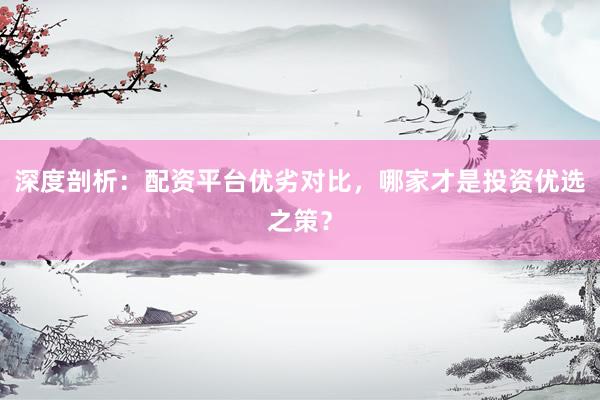 深度剖析：配资平台优劣对比，哪家才是投资优选之策？